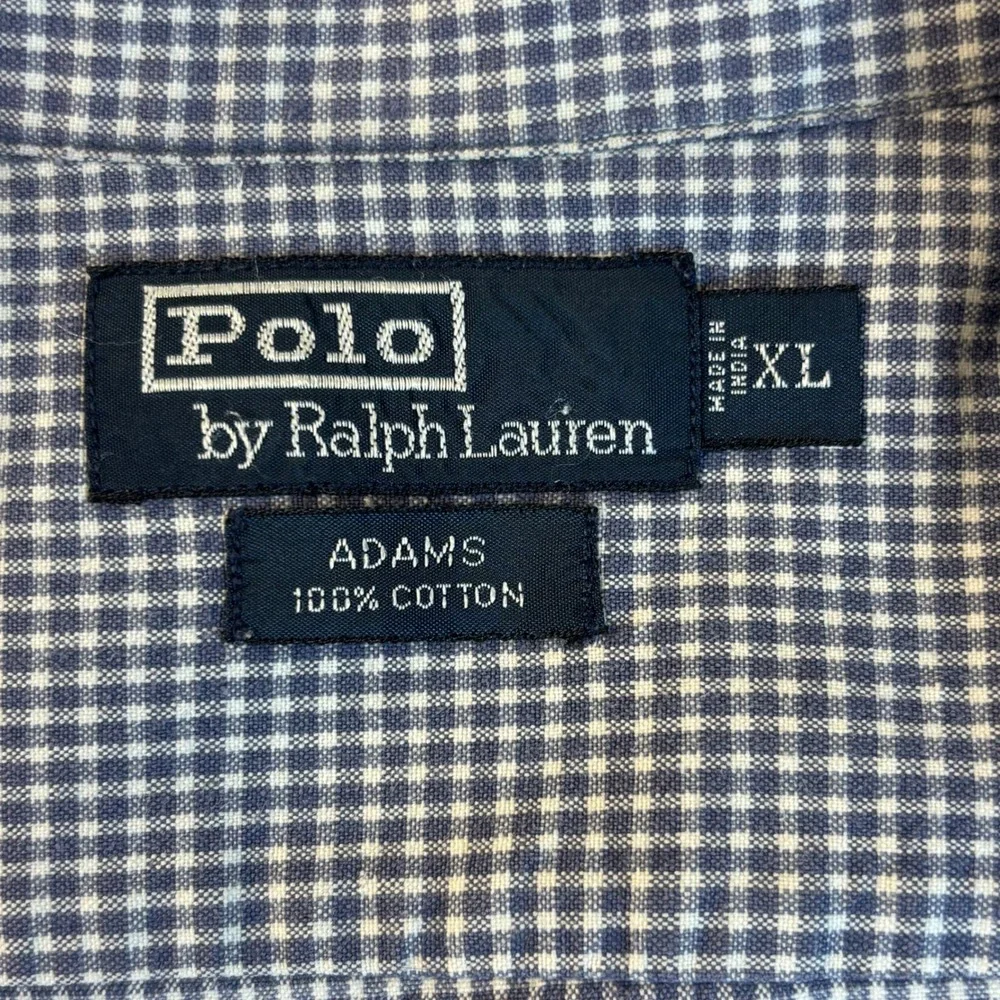 Vintage Polo Ralph Lauren Adams loop collar camp shirt men's xl gay plaid